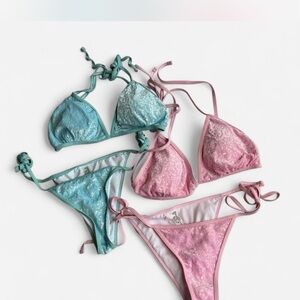 Sparkling Blue and Pink Bikini Sets
